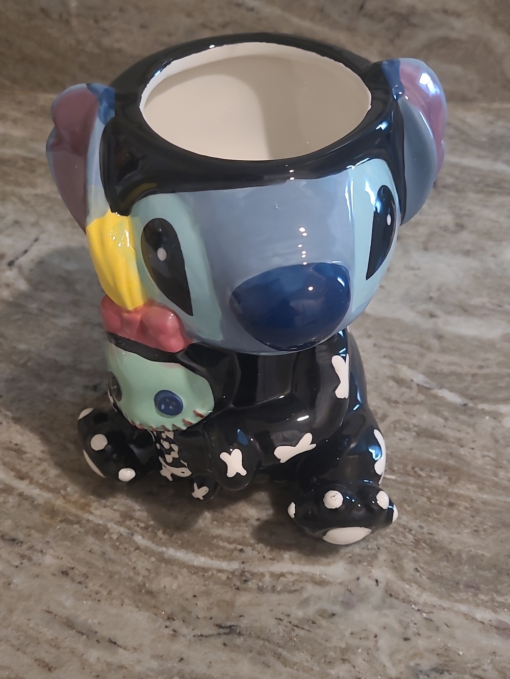 Disney Multicolor Stitch Skeleton Figural Mug